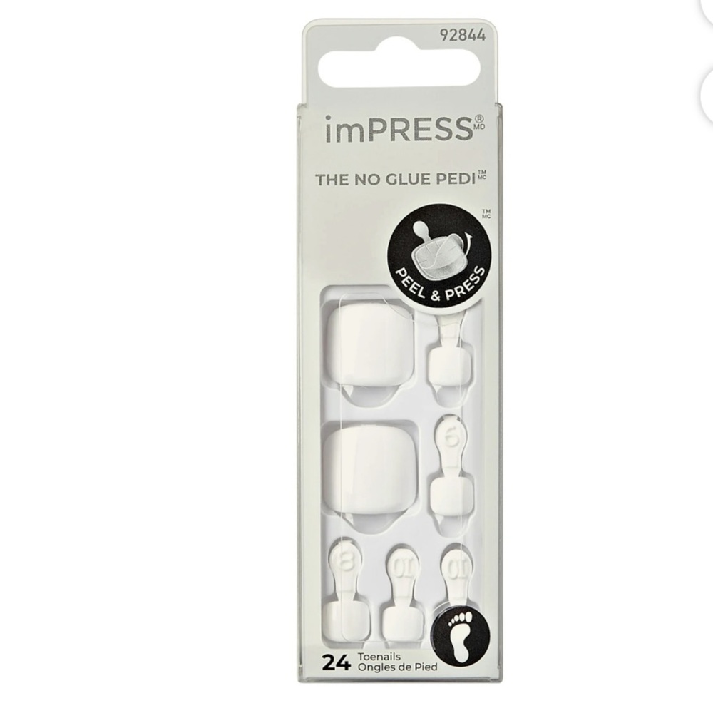 imPRESS White No Glue Pedi Set